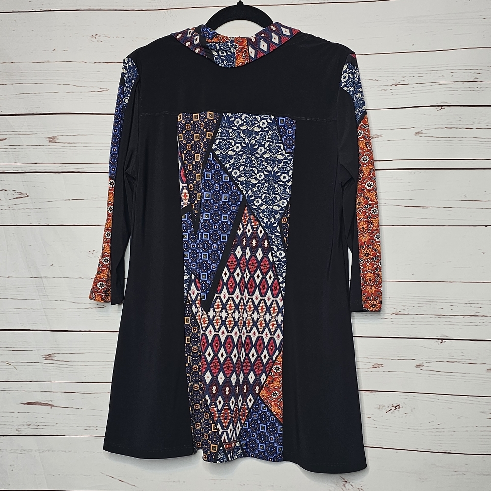 Libra Cowl Neck Patchwork Tunic - image 2